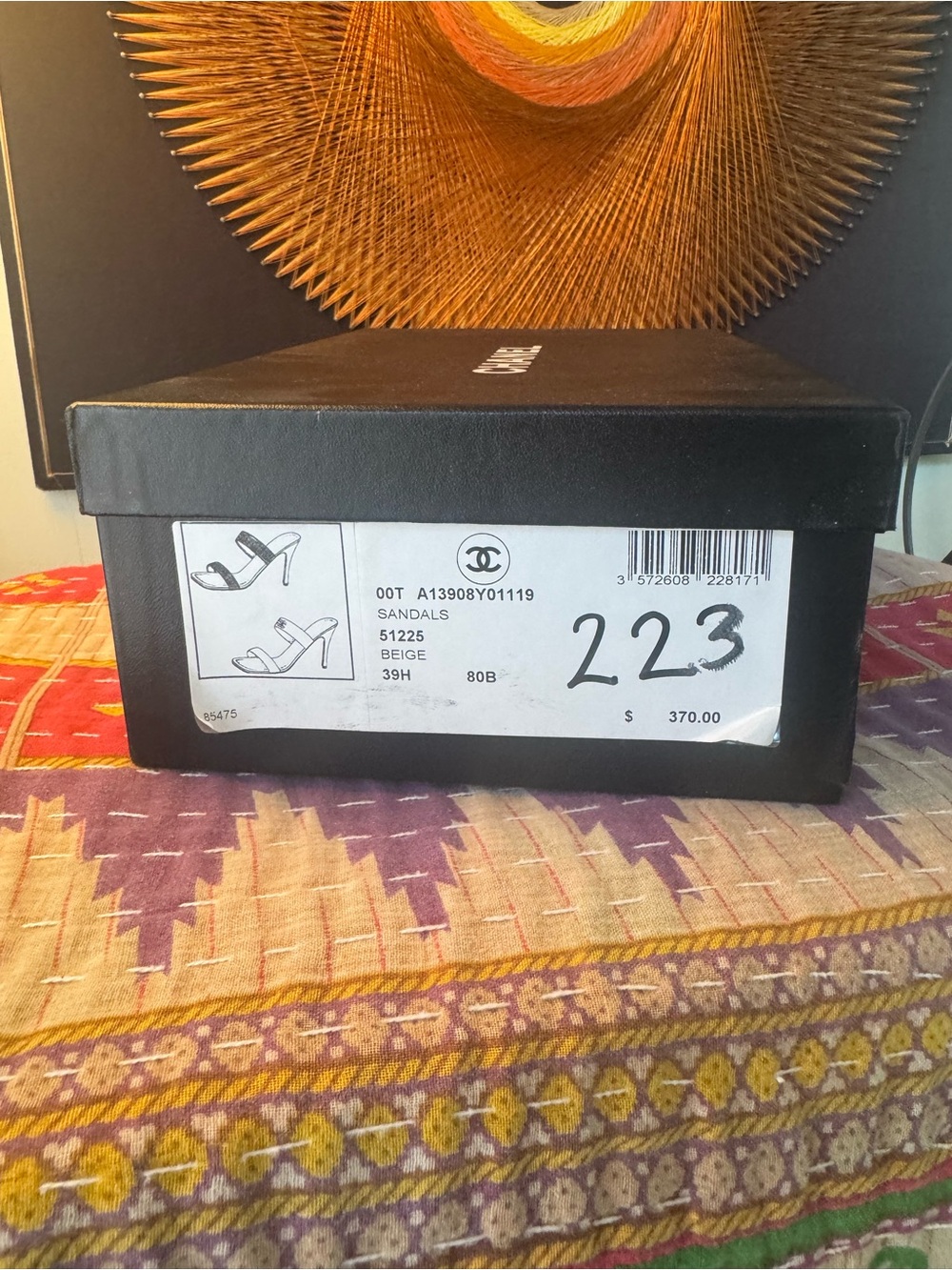 CHANEL Rattan Summer Logo Heels 39.5 - Picture 16 of 16